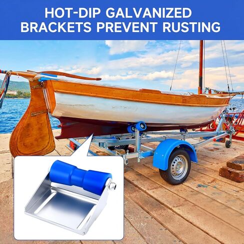 Lounsweer 2 Pcs Boat Trailer Roller with Brackets - 8" & 5" Anti-Corrosion, Durable for Fishing/Leisure, Roller Assembly Kit for Boat Trailer in Saudi Arabia