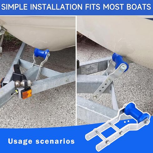 Lounsweer 2 Pcs Boat Trailer Roller with Brackets - 8" & 5" Anti-Corrosion, Durable for Fishing/Leisure, Roller Assembly Kit for Boat Trailer in Saudi Arabia