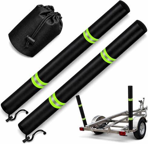 BBTO 2 Pcs 48 Inch Boat Trailer Guide Pole Covers with Reflective Stripe, Heavy Duty Oxford Cloth Marine Boat Trailer Guide Poles Protective Covers for Ski Fishing Sailboat Trailers in Saudi Arabia