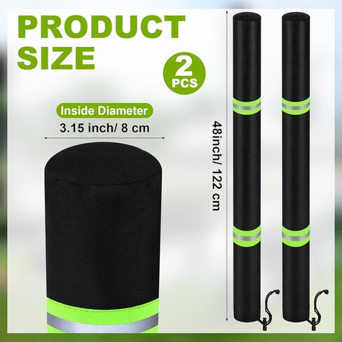 BBTO 2 Pcs 48 Inch Boat Trailer Guide Pole Covers with Reflective Stripe, Heavy Duty Oxford Cloth Marine Boat Trailer Guide Poles Protective Covers for Ski Fishing Sailboat Trailers in Saudi Arabia
