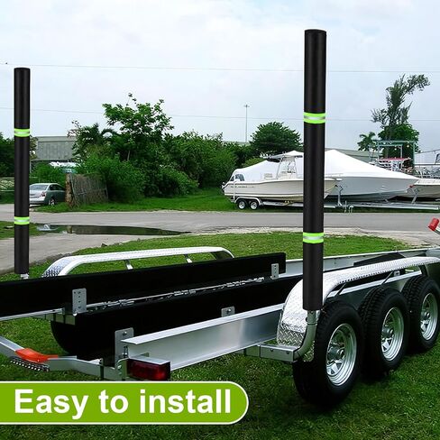 BBTO 2 Pcs 48 Inch Boat Trailer Guide Pole Covers with Reflective Stripe, Heavy Duty Oxford Cloth Marine Boat Trailer Guide Poles Protective Covers for Ski Fishing Sailboat Trailers in Saudi Arabia