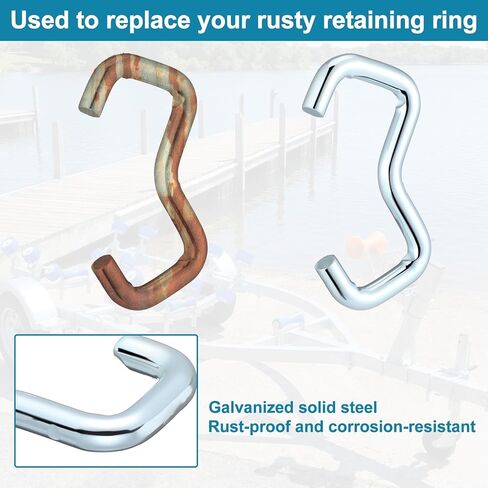 Frienda 50 Pack Wobble Roller Retainer Hardware Ring 3/16 Inch Ring Diameter Fits 1-1/8 Inch Shaft Size Boat Wobble Roller Clips for Marine Boat Trailer Accessories Replacement in Saudi Arabia
