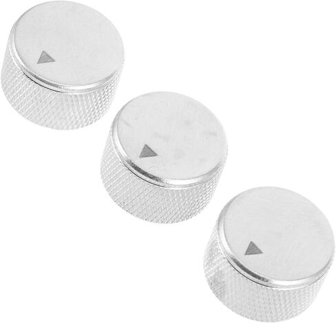 Toyvian 3pcs All-Aluminum Diagonal Texture Metal Control Knobs for Guitar and Bass, Universal Rotary Volume and Tone Adjustment for Amplifier, Radio, and Studio Use in Saudi Arabia
