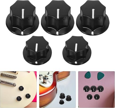 5pcs Aluminum Alloy Guitar and Bass Potentiometer Knobs Set with Screws – 20mm Small 24mm Medium Metal Tone and Volume Control Caps for Amplifier Replacement in Saudi Arabia