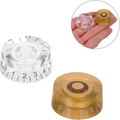GALPADA Electric Guitar Potentiometer Control Knobs 18-Tooth Volume Tone Knob Caps for Classic Style, 4pcs Set with Gold White and Black Lettering, Replacement Guitar Audio and Bass in Saudi Arabia