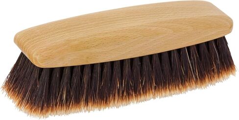 Redecker Natural Dark Horsehair Shoe Shine Brush, Untreated Beechwood Handle, 4-5/7-Inches Long, Made in Germany in Saudi Arabia