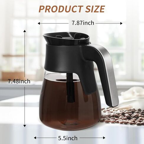 CP307 10 كوب من القهوة استبدال صانع القهوة Ninja التخصص ، Carafe الزجاج متوافق مع Ninja CM401 CP300 CP301 CFP101 CFN601 CFP301 ECT. in Kuwait