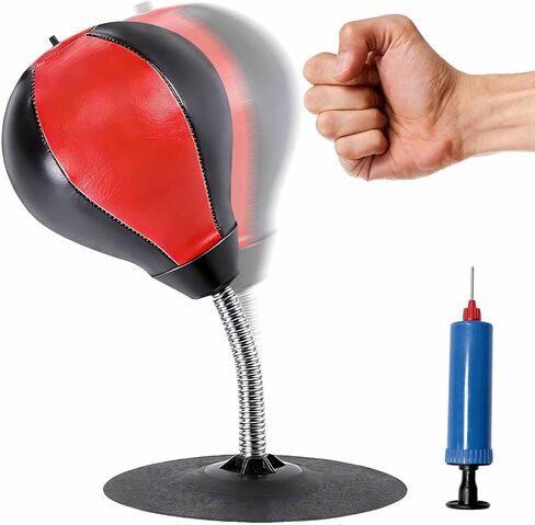 Desktop Punching Bag, Suction Cup Boxing Bag, Strong Suction Power, Soft and Hand Friendly Material, Safe for Injury Free Punches, Quick Inflation for Immediate Use in Saudi Arabia