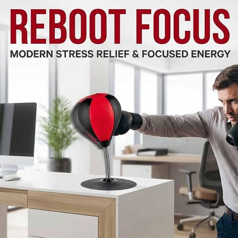 Desktop Punching Bag, Suction Cup Boxing Bag, Strong Suction Power, Soft and Hand Friendly Material, Safe for Injury Free Punches, Quick Inflation for Immediate Use in Saudi Arabia
