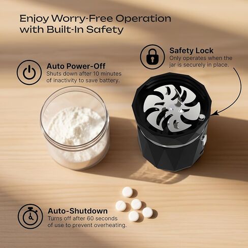 مطحنة حبوب الدواء الكهربائية - مطحنة أوتوماتيكية لمسحوق ناعم لطحن حبوب متعددة، أدوية صغيرة وكبيرة لكبار السن والحيوانات الأليفة - كسارة لاسلكية محمولة in Kuwait