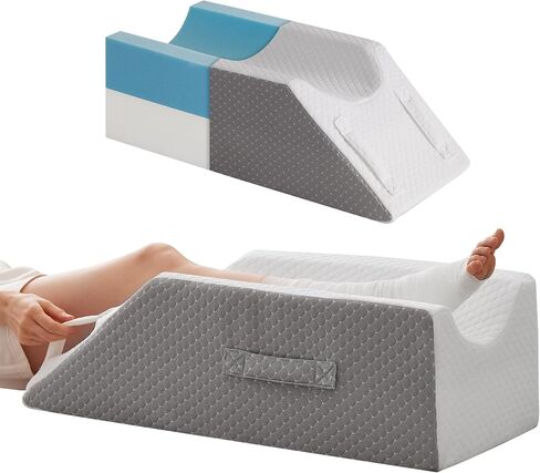 MEGCXIT Leg Pillow Elevation Blood Circulation, Wedge Pillow for Legs Swelling, Knee Pillow Wedge Post Surgery, Leg Elevation Pillows for After Surgery, Memory Foam Foot Leg Elevating Pillow, Grey in Saudi Arabia