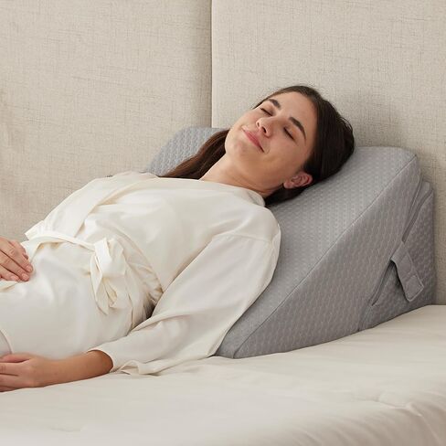 Ruqmuis 3PCS Wedge Pillow Set for After Surgery, Adjustable 9&12 Inch Bed Wedge Pillow for Sleeping, Incline Pillow Wedge for Headboard, Post Surgery, Acid Reflux, Neck&Back Support, White/Grey in Saudi Arabia