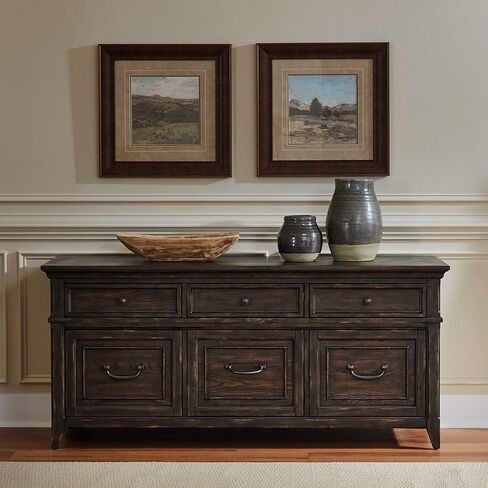 Liberty Furniture Paradise Valley Credenza in Saddle Brown in Saudi Arabia