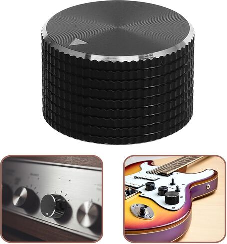 Mikinona 2pcs 25x15mm Aluminum Alloy Volume Control Knobs for Guitar and Bass, Round Knurled Audio Amplifier Replacement Potentiometer Knobs in Saudi Arabia