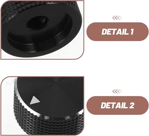 TOYANDONA 2pcs 25x15mm Black Aluminum Knurled Guitar Bass Potentiometer Volume Tone Control Knobs for Electric Guitar DIY Repair Parts in Saudi Arabia