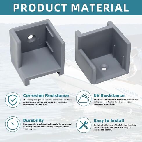Pontoon Boat Door Holder Kit - Left & Right Hand Hinge Stopper for Pontoon Gate Door, Anti-Rattle Door Stop for 1-1/4" Pontoon Boat Parts, Durable Grey Pontoon Door Stopper Hinge, 2 Left + 2 Right in Saudi Arabia