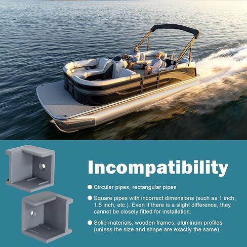 Pontoon Boat Door Holder Kit - Left & Right Hand Hinge Stopper for Pontoon Gate Door, Anti-Rattle Door Stop for 1-1/4" Pontoon Boat Parts, Durable Grey Pontoon Door Stopper Hinge, 2 Left + 2 Right in Saudi Arabia