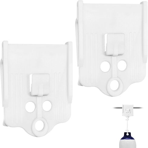 مشابك ممتص الصدمات للقوارب من Fender Tender II، مشابك للقوارب من 7/8 بوصة إلى 1 بوصة، مشبك قارب بلاستيكي للمصدات، مشابك سريعة للتعديل لحاجز القارب لحبل خطوط الحاجز من 1/4 بوصة إلى 3/8 بوصة، أبيض 2 عبوة in Kuwait