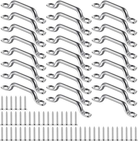 26 Pcs Bimini Top Strap Footman Loop – 316 Stainless Steel Deck Pad Eye with 52 Screws for Kayak, Boat, Canoe, Shade Sails, and Marine Rigging in Saudi Arabia