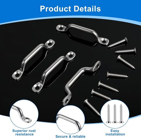 26 Pcs Bimini Top Strap Footman Loop – 316 Stainless Steel Deck Pad Eye with 52 Screws for Kayak, Boat, Canoe, Shade Sails, and Marine Rigging in Saudi Arabia