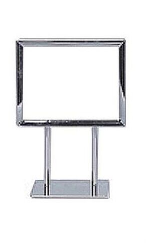 Double Sided Twin Stem Metal Sign Holder in Chrome Finish 5½ x 7 Inches in Saudi Arabia