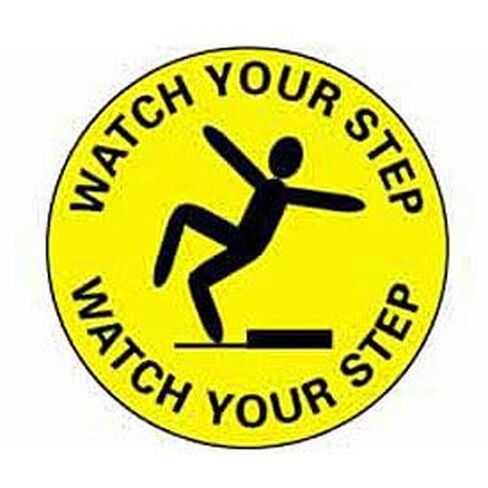 National Marker WFS1 "Walk On, Watch Your Step" Floor Sign, 17" Diameter in Kuwait