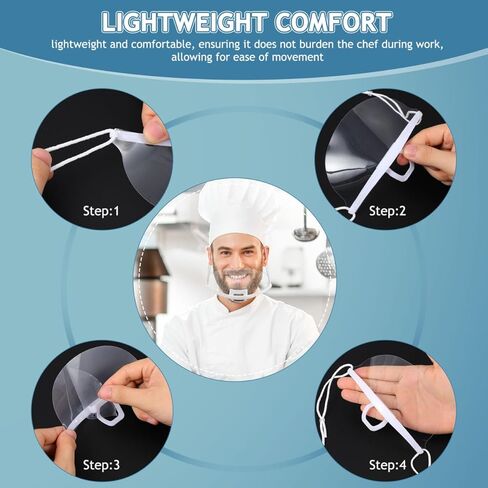 OSALADI 8pcs Chef Food Service Reusable Anti- for Restaurants Washable Face Masks Bulk Pack in Saudi Arabia
