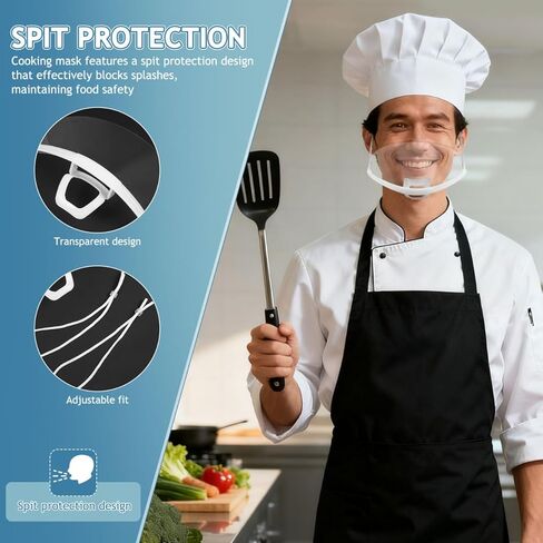 OSALADI 8pcs Chef Food Service Reusable Anti- for Restaurants Washable Face Masks Bulk Pack in Saudi Arabia
