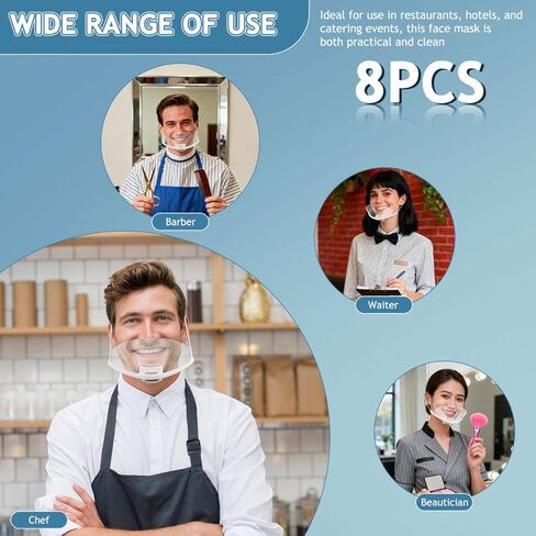 OSALADI 8pcs Chef Food Service Reusable Anti- for Restaurants Washable Face Masks Bulk Pack in Saudi Arabia