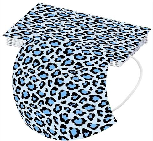 Cheetah Print Disposable Face Cover with Designs for Adults Women,Cute Leopard Printed Pattern with Nose Wire,50Pcs in Kuwait