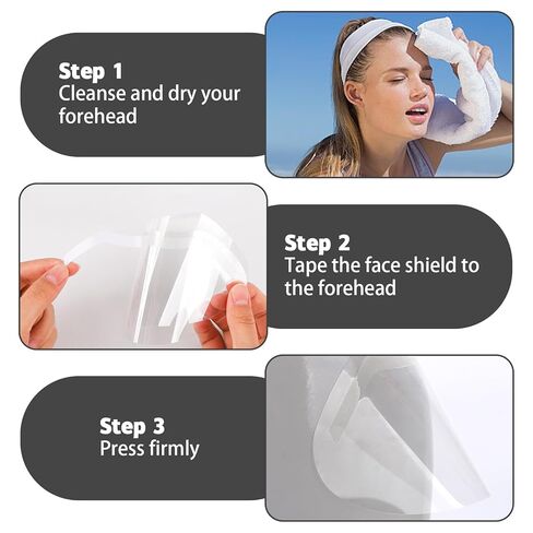 100 قطعة من درع الوجه الشفاف، درع الرموش، درع الوجه الشفاف، قناع الاستحمام للبالغين، درع الوجه بشريط بلاستيكي للاستحمام، قناع الدش، مستلزمات صالونات الشعر، صالونات التجميل، غسل الشعر، قص الشعر in Kuwait