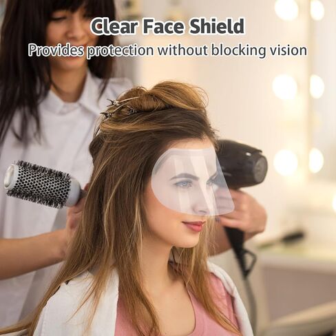 100 قطعة من درع الوجه الشفاف، درع الرموش، درع الوجه الشفاف، قناع الاستحمام للبالغين، درع الوجه بشريط بلاستيكي للاستحمام، قناع الدش، مستلزمات صالونات الشعر، صالونات التجميل، غسل الشعر، قص الشعر in Kuwait