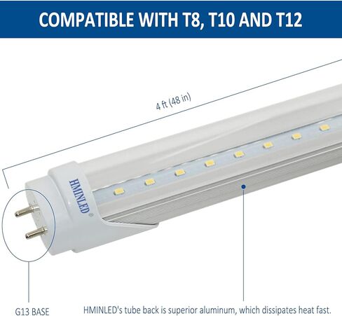 مصابيح أنبوبية LED T8 أحادية الأطراف بطول 4 أقدام، تجاوز الصابورة، 6000 كلفن، عدسة شفافة، 3000LM 22W (ما يعادل 60W) النوع A، 110V 277V، استبدال مصابيح الفلورسنت للمستودع، المرآب، الطابق السفلي، 25 حزمة in Kuwait