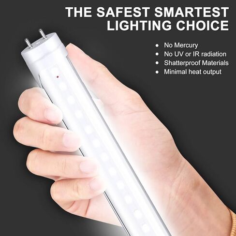 مصابيح أنبوبية LED T8 أحادية الأطراف بطول 4 أقدام، تجاوز الصابورة، 6000 كلفن، عدسة شفافة، 3000LM 22W (ما يعادل 60W) النوع A، 110V 277V، استبدال مصابيح الفلورسنت للمستودع، المرآب، الطابق السفلي، 25 حزمة in Kuwait
