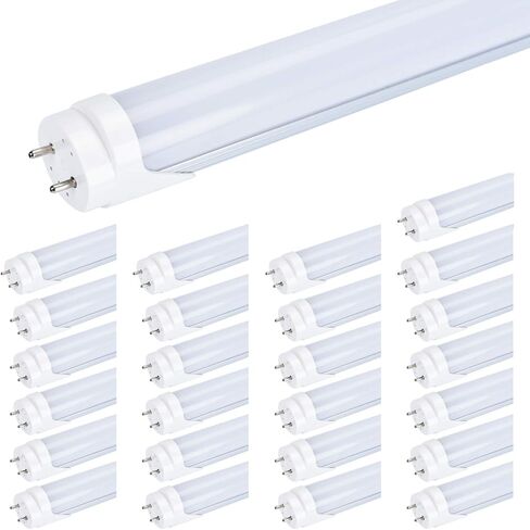 مصابيح أنبوبية LED T8 أحادية الأطراف بطول 4 أقدام، تجاوز الصابورة، 6000 كلفن، عدسة شفافة، 3000LM 22W (ما يعادل 60W) النوع A، 110V 277V، استبدال مصابيح الفلورسنت للمستودع، المرآب، الطابق السفلي، 25 حزمة in Kuwait