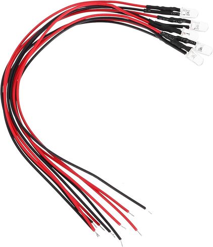 uxcell 5Pcs 5mm Pre Wired LED, DC9-12V Clear Lens, Light Emitting Diodes, Green in Saudi Arabia