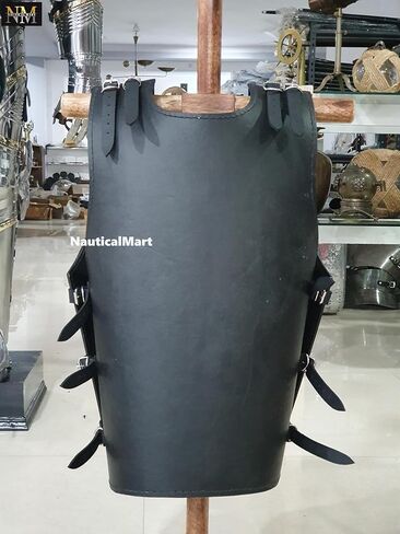 NauticalMart Medieval Greek Leather Breastplate - Brass Studded Armor Costume Black in Saudi Arabia