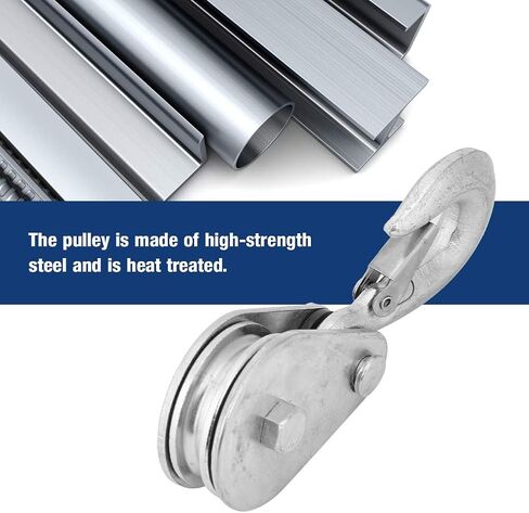 High Strength Steel Snatch Block Pulley with Hook 0.5 Ton Lifting Rope for Internal External Pulley Systems (1 Piece) in Saudi Arabia