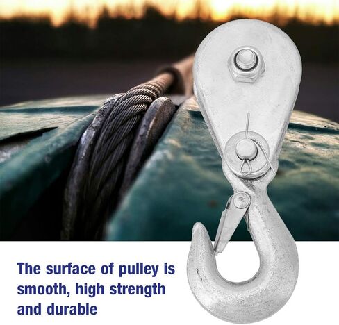High Strength Steel Snatch Block Pulley with Hook 0.5 Ton Lifting Rope for Internal External Pulley Systems (1 Piece) in Saudi Arabia