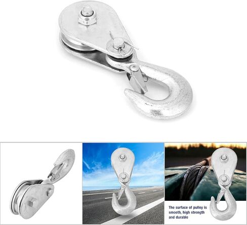High Strength Steel Snatch Block Pulley with Hook 0.5 Ton Lifting Rope for Internal External Pulley Systems (1 Piece) in Saudi Arabia