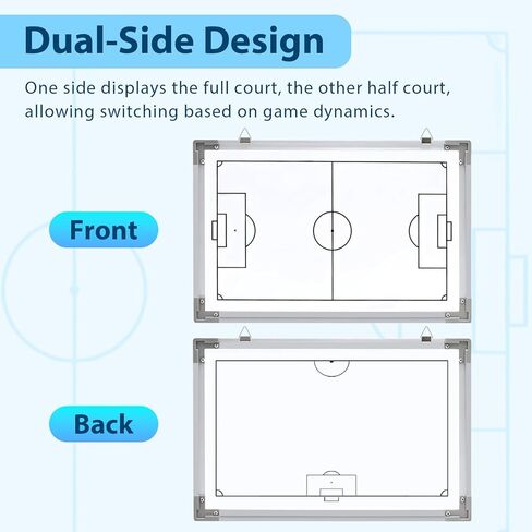 35" x 24" Magnetic Soccer Coaching Whiteboard, Double-Sided Soccer Whiteboard, Large Waterproof Soccer Tactics Board with Marker Pen, Eraser, Bag Deal for Coaches, Soccer Fans, Youth Soccer Teams in Saudi Arabia