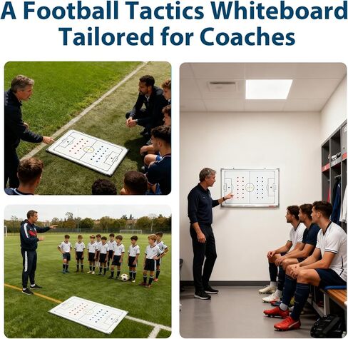 35" x 24" Magnetic Soccer Coaching Whiteboard, Double-Sided Soccer Whiteboard, Large Waterproof Soccer Tactics Board with Marker Pen, Eraser, Bag Deal for Coaches, Soccer Fans, Youth Soccer Teams in Saudi Arabia