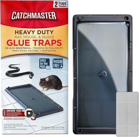 Catchmaster Rat, Snake and Mouse Traps 8Pk, Large Bulk Glue Rat Traps for Home, Adhesive Plastic Tray for Inside House, Snake, Mice, & Spider Catcher, Pest Control for House & Garage in Saudi Arabia