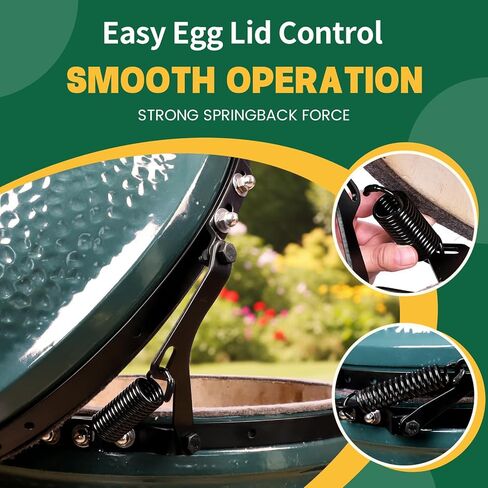 Vankey Hinge Springs (2-Pack) for Medium Big Size Green Egg, 304 Stainless Steel Perfect Replacement Parts for Big Green Color Egg Grill, Rust-Resistant Durable Springs for Green Egg Hinge in Kuwait