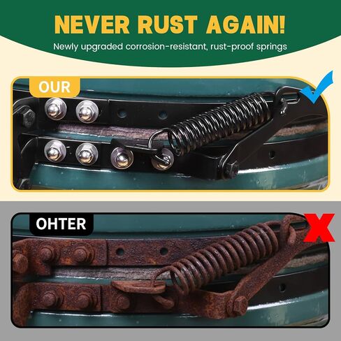 Vankey Hinge Springs (2-Pack) for Medium Big Size Green Egg, 304 Stainless Steel Perfect Replacement Parts for Big Green Color Egg Grill, Rust-Resistant Durable Springs for Green Egg Hinge in Kuwait