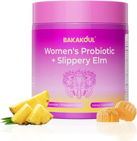 Feminine Probiotics Gummies for Women,Supports pH Balance,Immune System with Slippery Elm,Prebiotics & Lactobacillus Blend,Vegan,Gluten-Free,Pineapple Flavor,60 Gummies in Kuwait