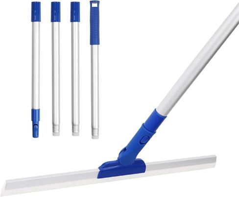 مكنسة ممسحة سحرية مقاس 17 بوصة مع مقبض طويل قابل للتعديل بطول 56 بوصة للمطبخ والحمامات الأرضية، بلاط الدش، فراء الحيوانات الأليفة، تنظيف النوافذ الزجاجية والرخامية in Kuwait