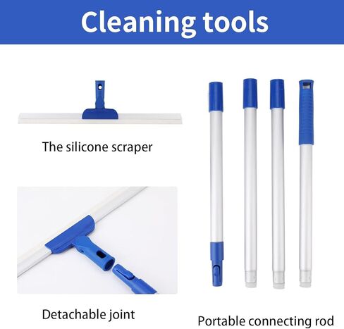 مكنسة ممسحة سحرية مقاس 17 بوصة مع مقبض طويل قابل للتعديل بطول 56 بوصة للمطبخ والحمامات الأرضية، بلاط الدش، فراء الحيوانات الأليفة، تنظيف النوافذ الزجاجية والرخامية in Kuwait