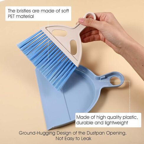 9 Pack Mini Dust Pan and Brush Set, Small Hand Broom and Dustpan Set with Handle - 3 Colors Plastic Cleaning Tools for Desk, Table, Keyboard, Car, Pet Food Crumbs in Saudi Arabia