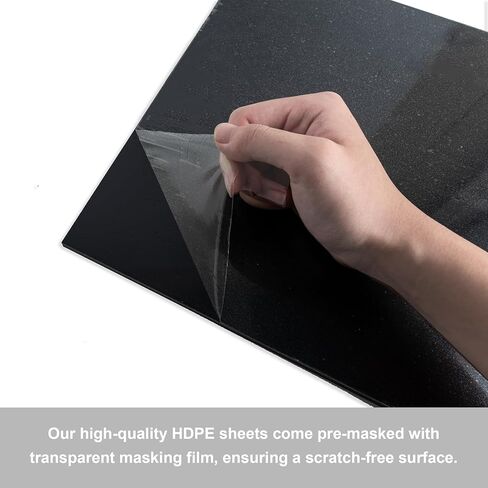 لوح بلاستيكي أسود من البولي إيثيلين عالي الكثافة HDPE بسمك 1/4، 12 × 12 بوصة، 3 قطع in Kuwait